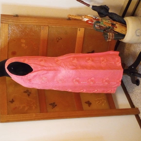 VTG Pastel Pink Silk Dress - Picture 11 of 13